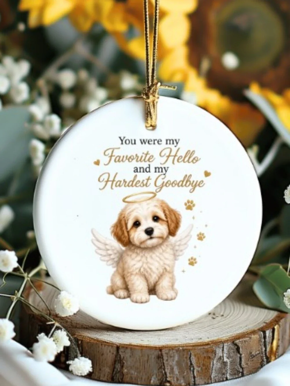 Memorial Dog Tote Bag - White Canvas Shoulder Bag